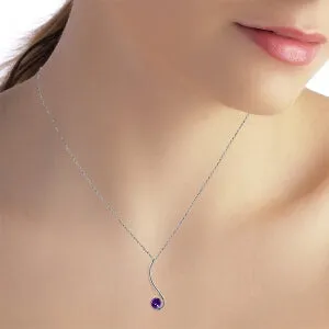0.55 Carat 14K Solid White Gold Reason For Silence Amethyst Necklace