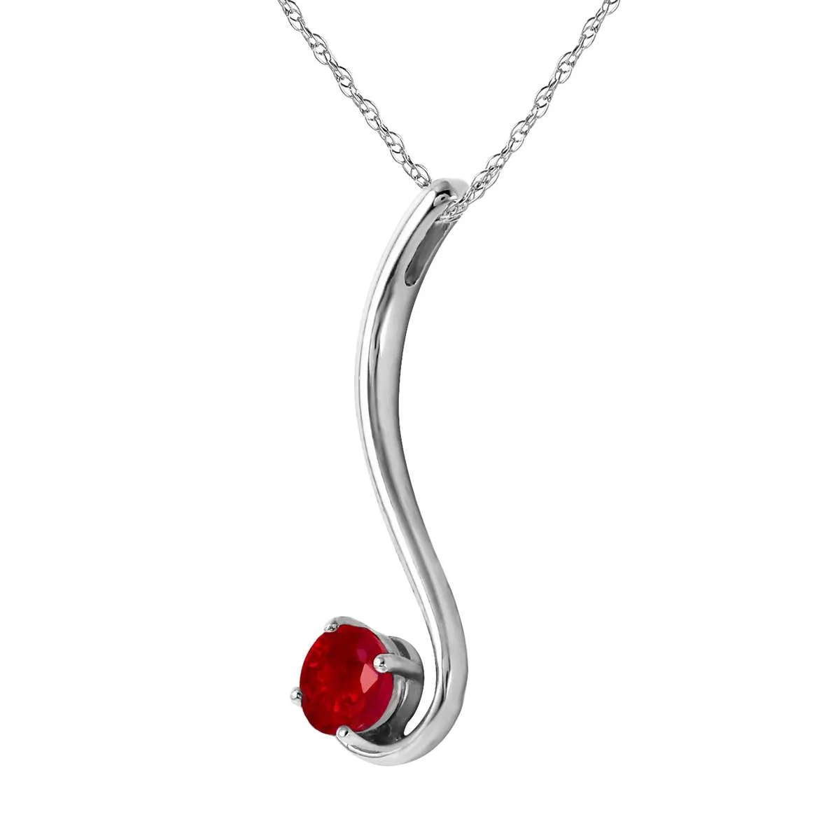 0.55 Carat 14K Solid White Gold This Shows How Ruby Necklace