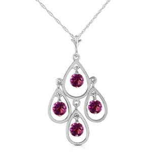 1.2 Carat 14K Solid White Gold Full Moon Amethyst Necklace