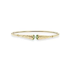 14K Gold Peridot Bangle Bracelet