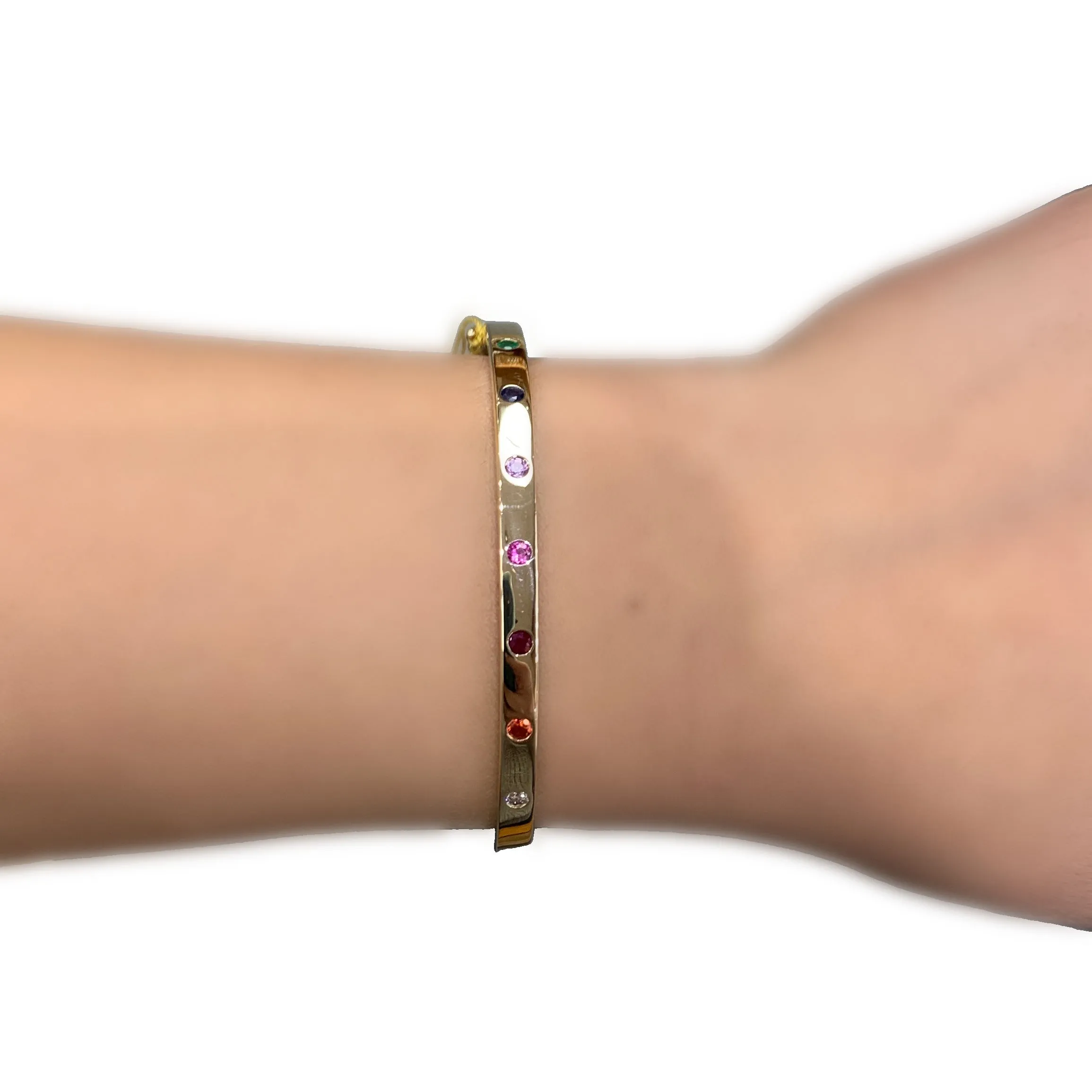 14K  Gold Rainbow Bangle