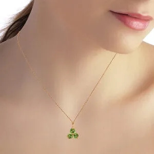 14K Solid Rose Gold Peridot Necklace Certified New