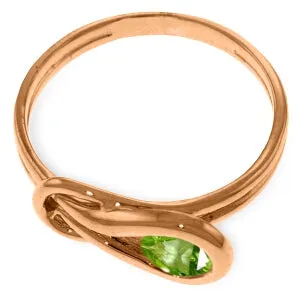 14K Solid Rose Gold Ring Natural Peridot Jewelry