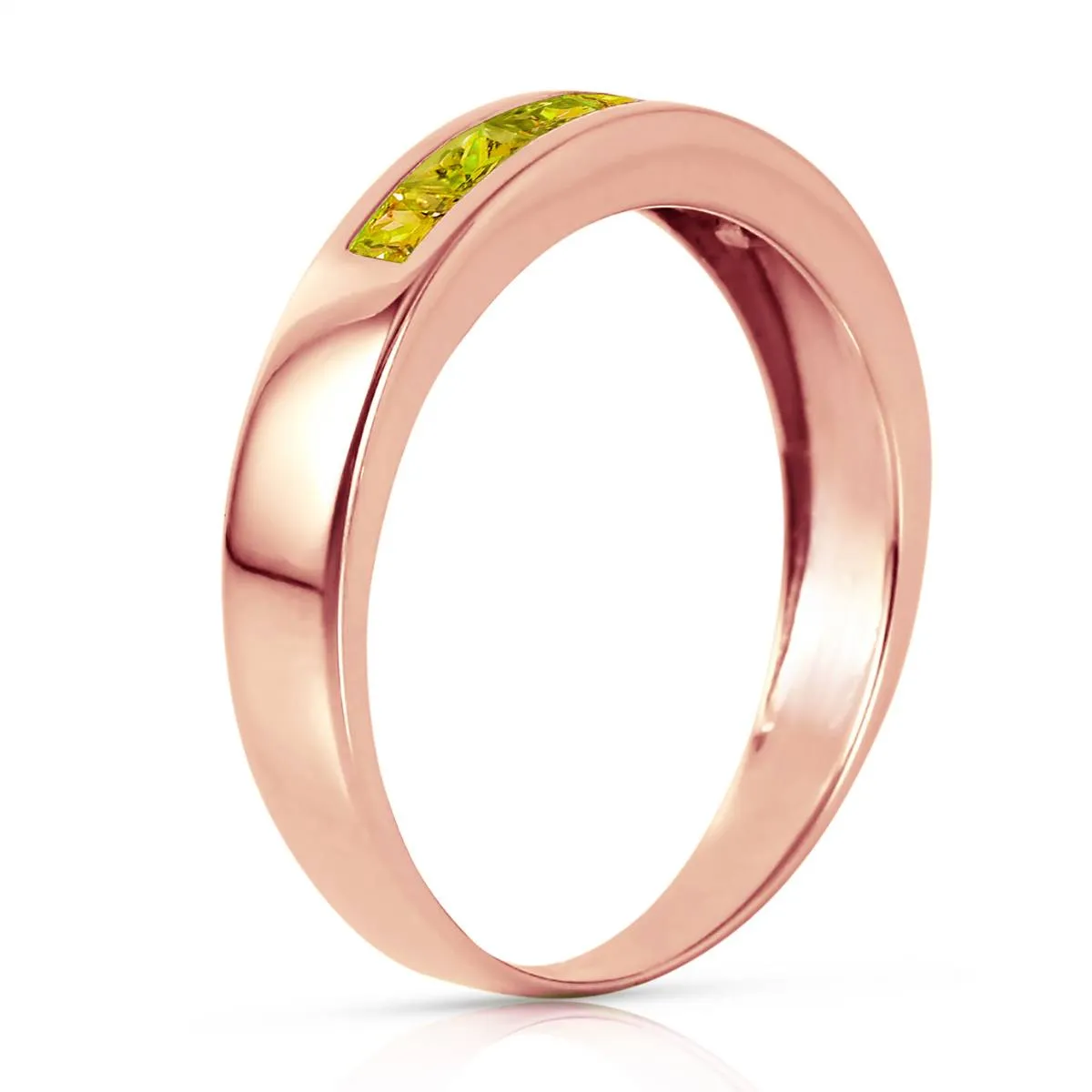 14K Solid Rose Gold Rings Natural Peridot Gemstone
