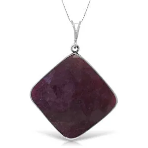 14K Solid White Gold Necklace Ruby Jewelry
