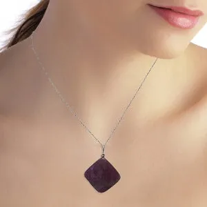 14K Solid White Gold Necklace Ruby Jewelry