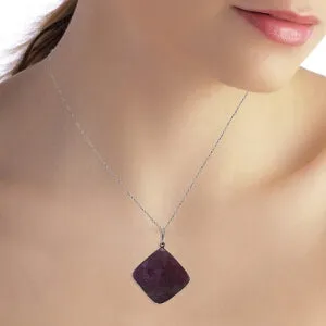 14K Solid White Gold Necklace Ruby Jewelry