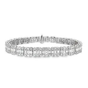 14K White Gold and Diamond Bracelet