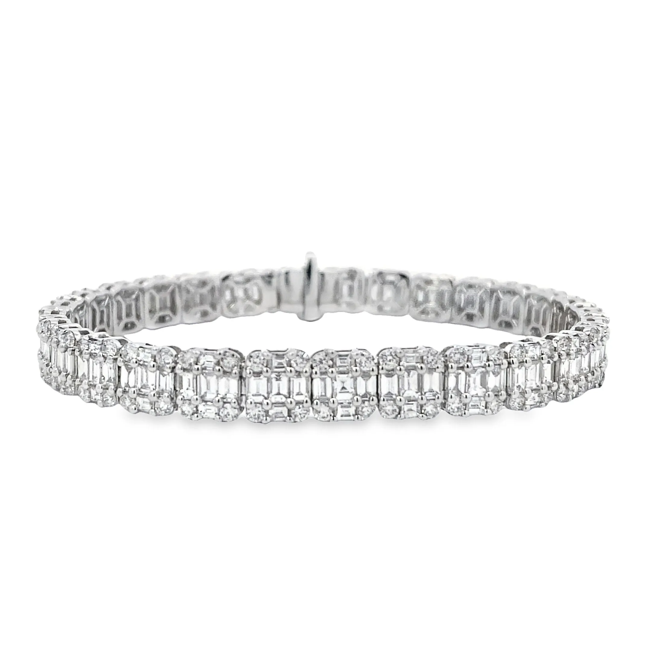 14K White Gold and Diamond Bracelet