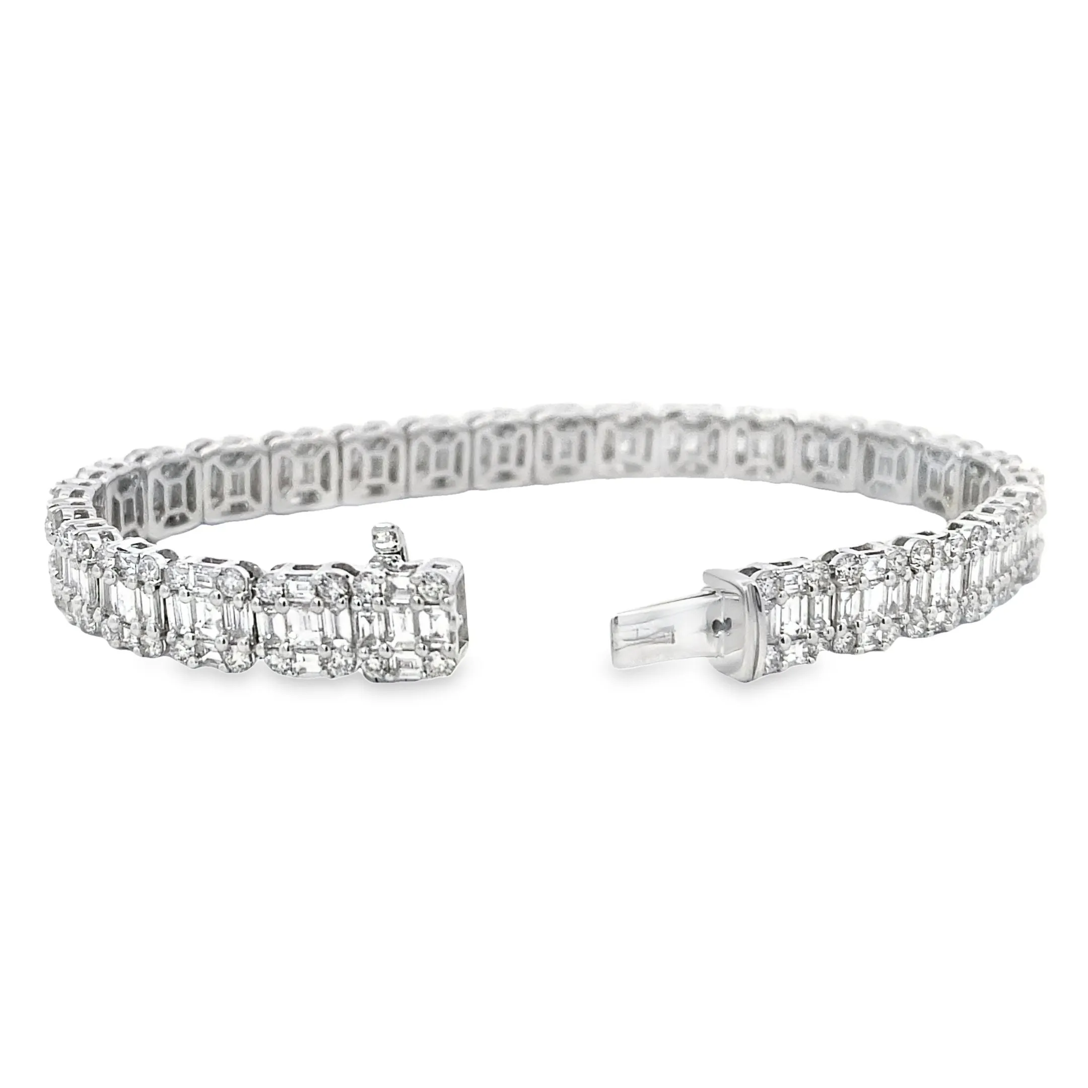 14K White Gold and Diamond Bracelet