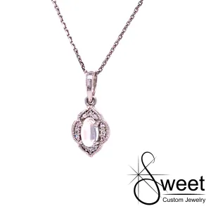 14KT White Gold Rainbow Moonstone