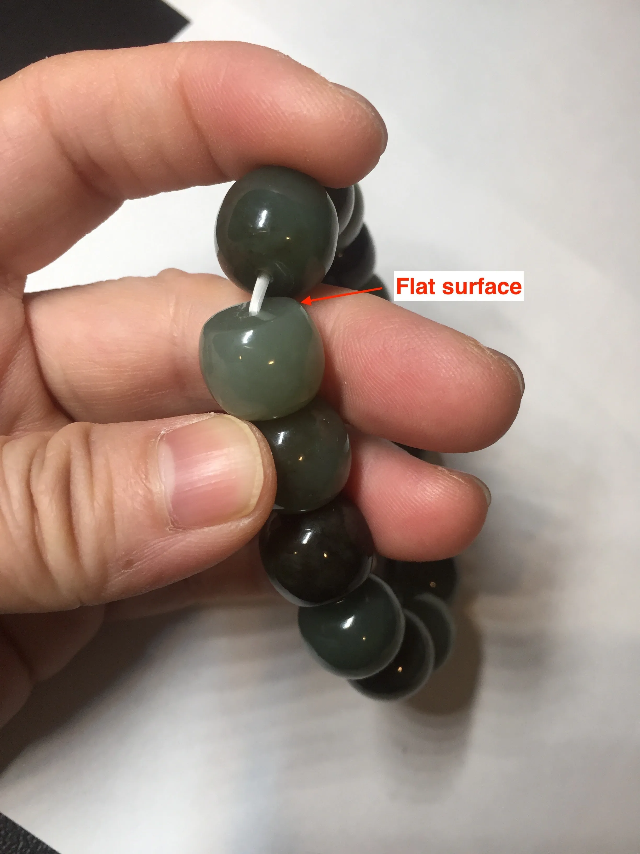 14x13.2mm 100% Natural olive green/brown/black sugar vintage style nephrite Hetian Jade bead bracelet HE87