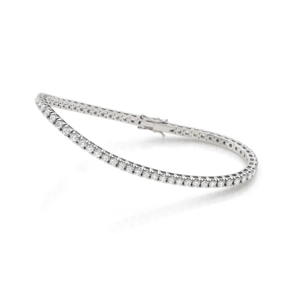 18ct White Gold Diamond Tennis Bracelet - 0.75ct
