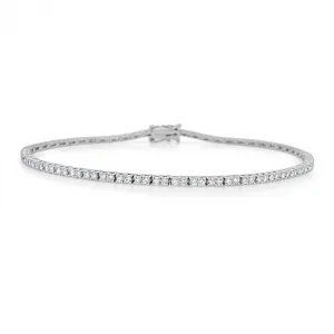 18ct White Gold Diamond Tennis Bracelet - 1.05ct
