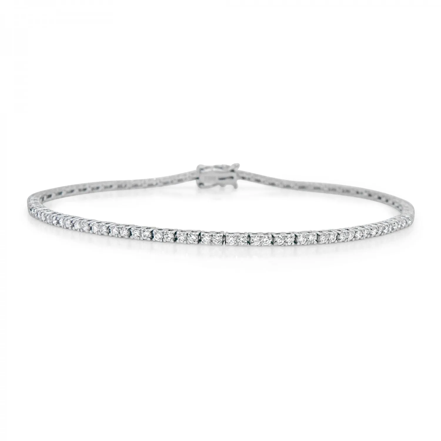 18ct White Gold Diamond Tennis Bracelet - 1.05ct