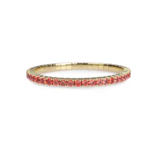 18K Gold Stretch Orange Sapphire Tennis Bracelet, 2.25-8.58 Carats