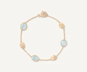 18K Yellow Gold Aquamarine & Gold Bracelet