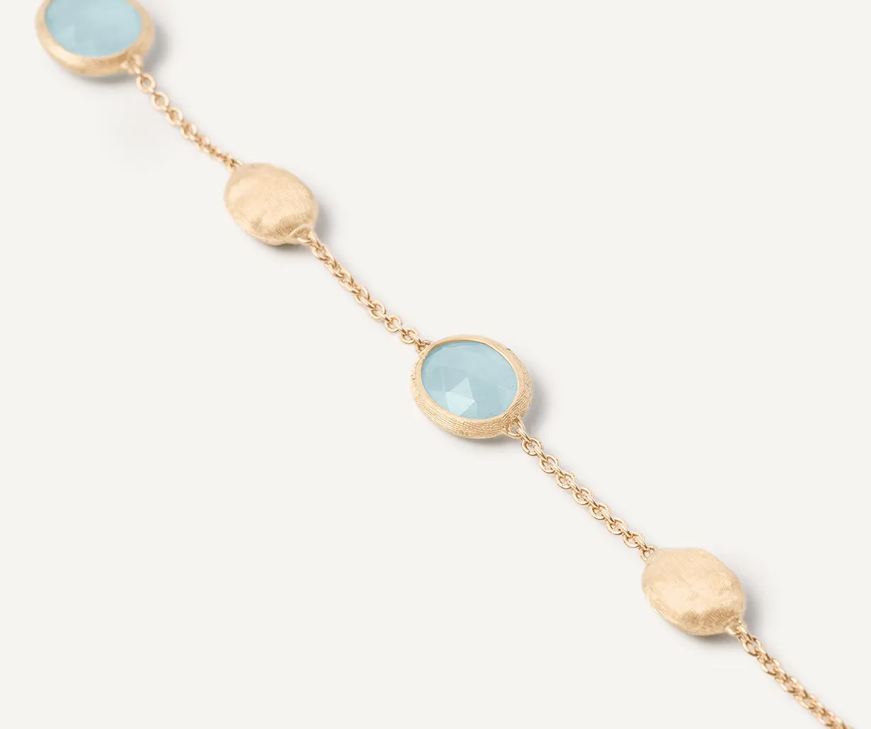 18K Yellow Gold Aquamarine & Gold Bracelet