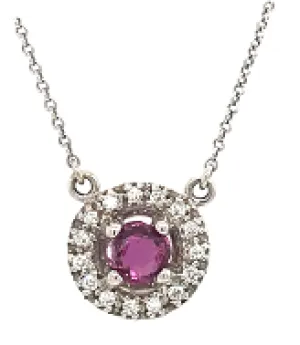 18kt Gold Necklace with Ruby and Diamond