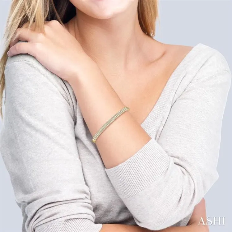 2.00 ctw Round Cut Diamond Fashion Bangle in 14K Yellow Gold