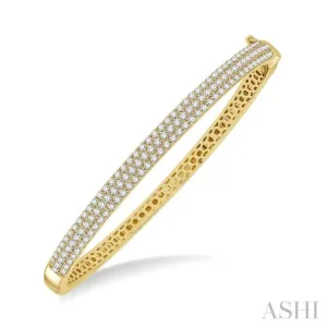 2.00 ctw Round Cut Diamond Fashion Bangle in 14K Yellow Gold