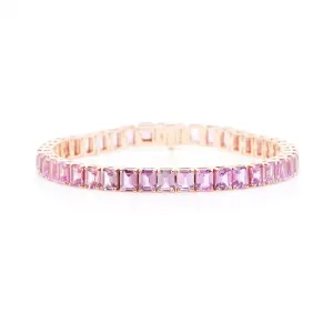 21.03 cts Octagon Fancy Sapphire Tennis Bracelet