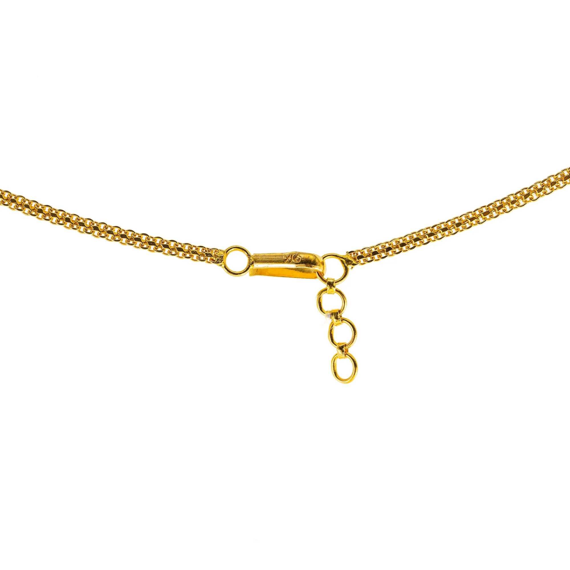 22K Yellow Gold Bridal Necklace Set w/ Kundan & Ruby (79.4gm)