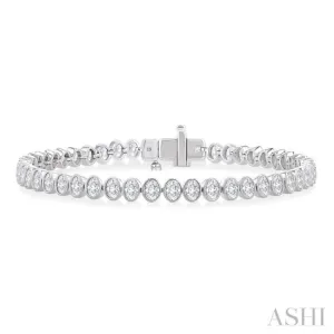 4 1/2 Ctw North-South Bezel Set Oval Cut Diamond Tennis Bracelet in 14K White Gold