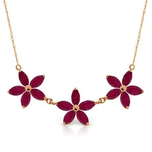 5 Carat 14K Solid Rose Gold Necklace Natural Ruby