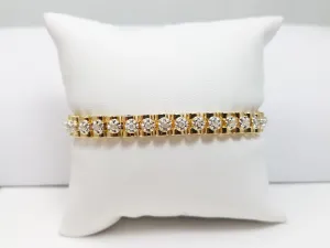 6.75” Fancy Link 1ctw Natural Diamond 14k Gold Bracelet