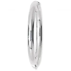 Acotis Silver Bangle Oval Plain D Shape Hinged G4126
