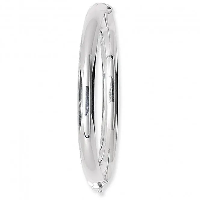 Acotis Silver Bangle Oval Plain D Shape Hinged G4126