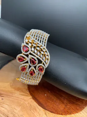 AD Wine Red Stone Openable Bracelet