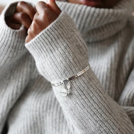 'Always My Mum' Meaningful Word Bangle in Silver