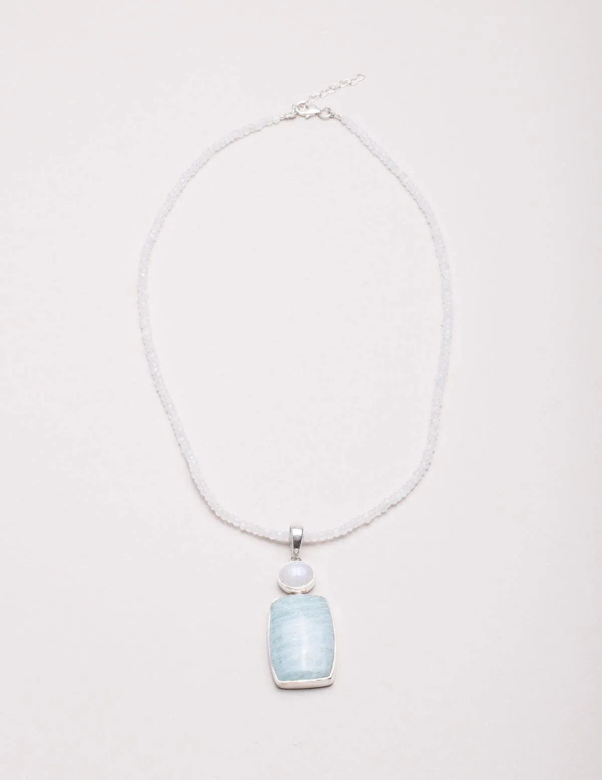 Amazonite and Moonstone Pendant Necklace - One of a Kind