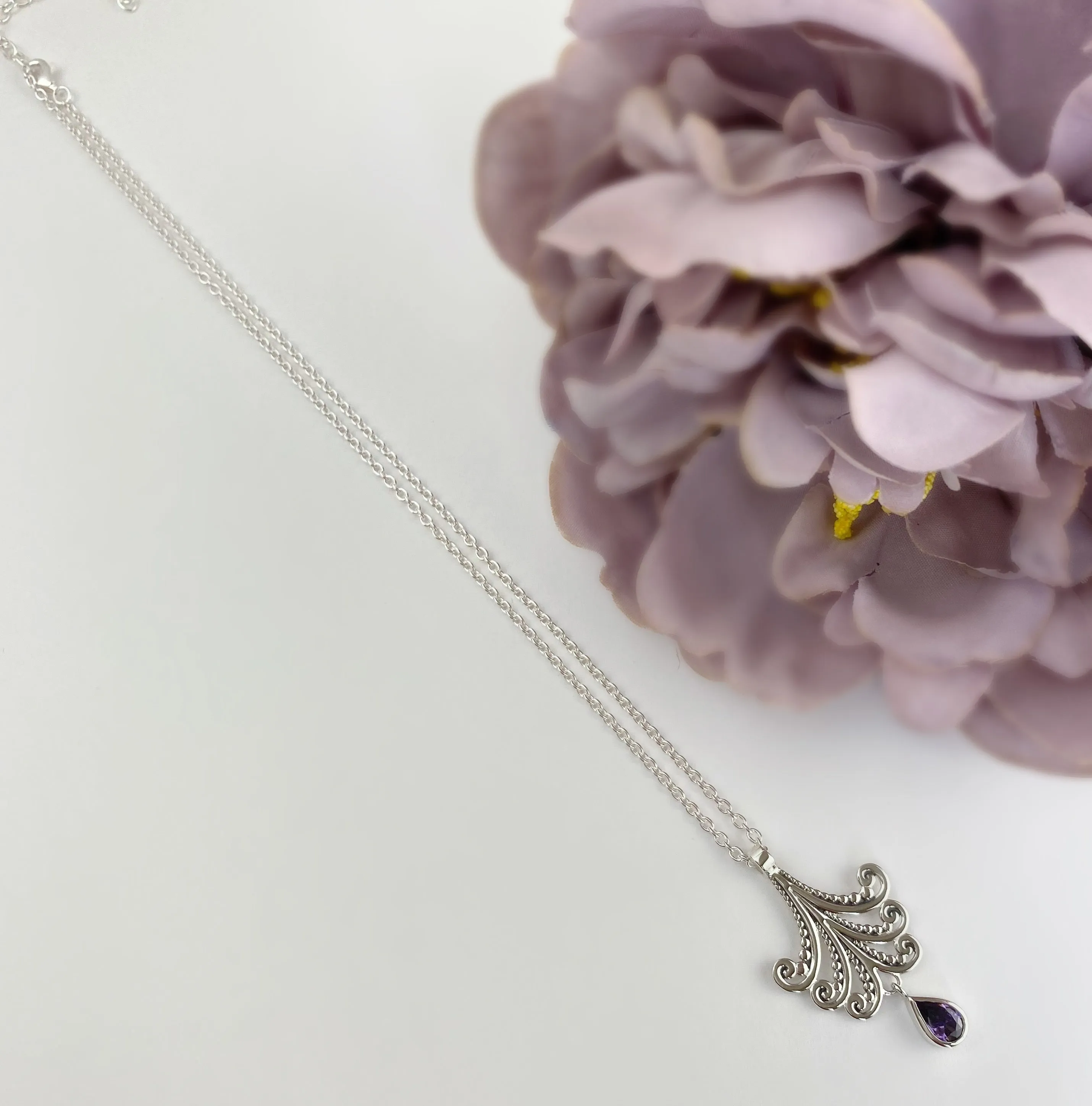 Amethyst Gatsby Necklace - SCHN1189