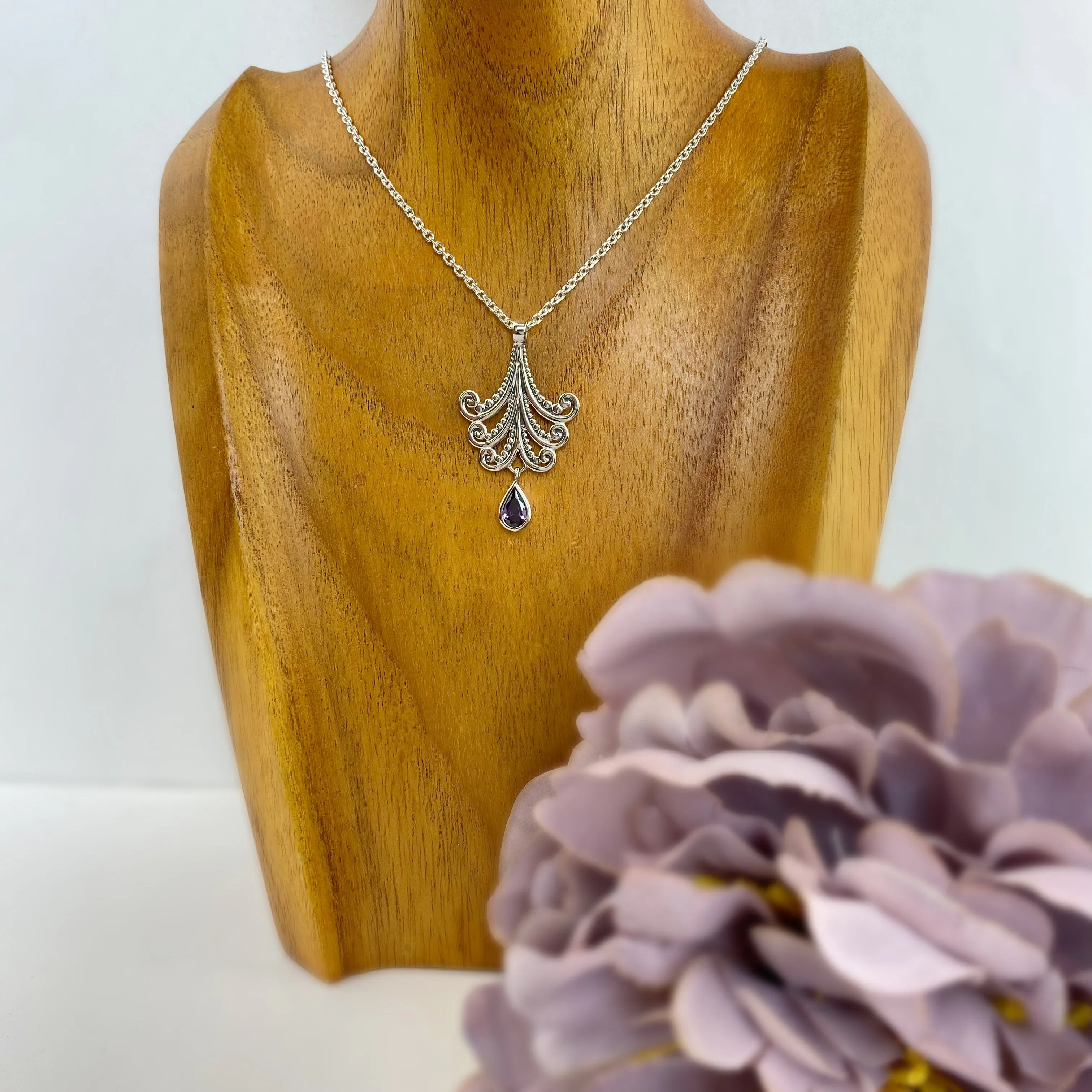 Amethyst Gatsby Necklace - SCHN1189