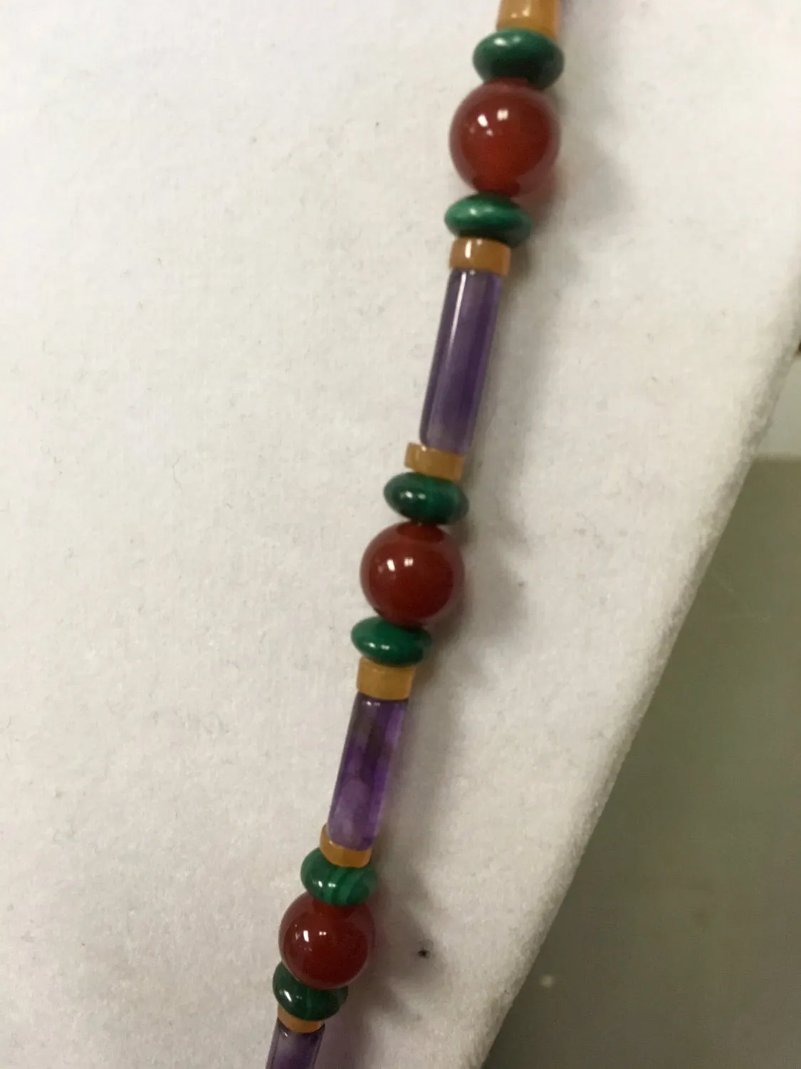 Amethyst - Malachite - Carnelian - Aventurine Necklace