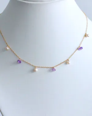 Amethyst Pearl Choker