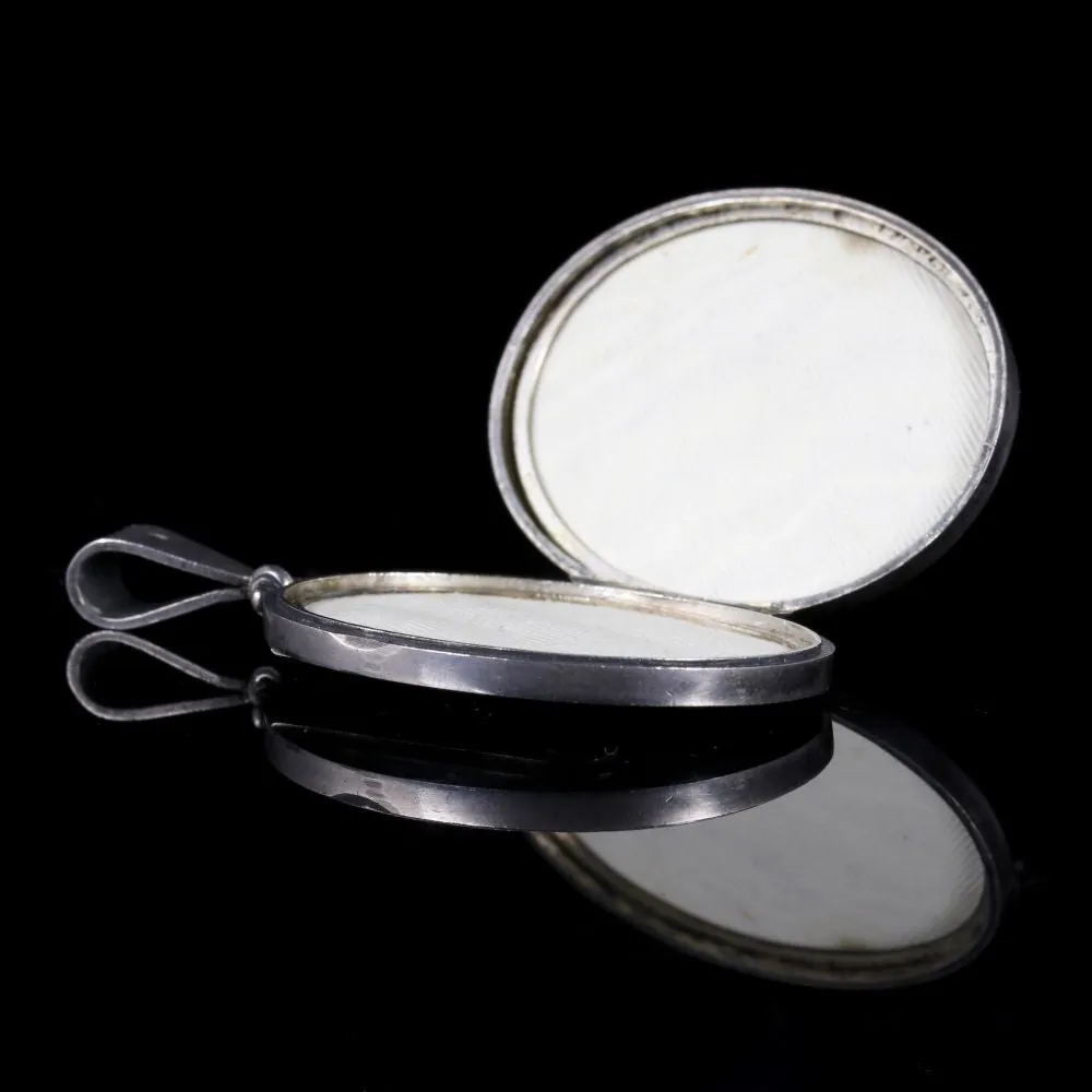 Antique Victorian Motifs Silver Locket Dated Birmingham 1882