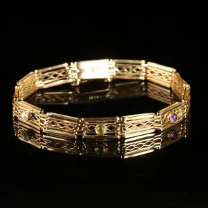 Antique Victorian Suffragette 9Ct Gold Bracelet Circa 1900