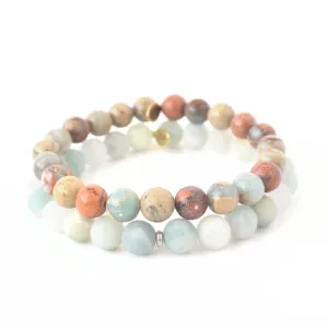 Aquamarine Bracelet   Jasper Stone Bracelet | Supreme Nurturer Duo