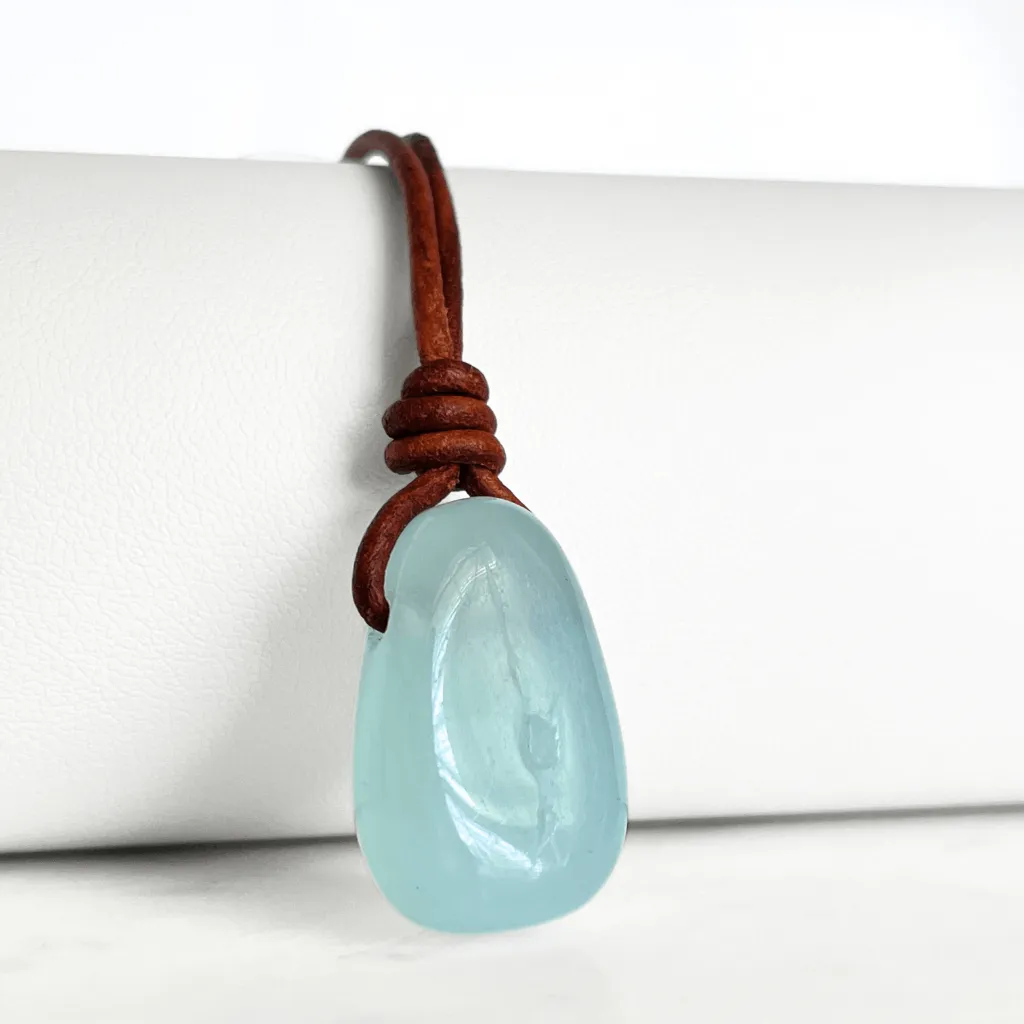 Aquamarine Drop Gemstone Pendant - Crystal Clarity