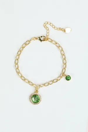 August Birthstone Charm Bracelet