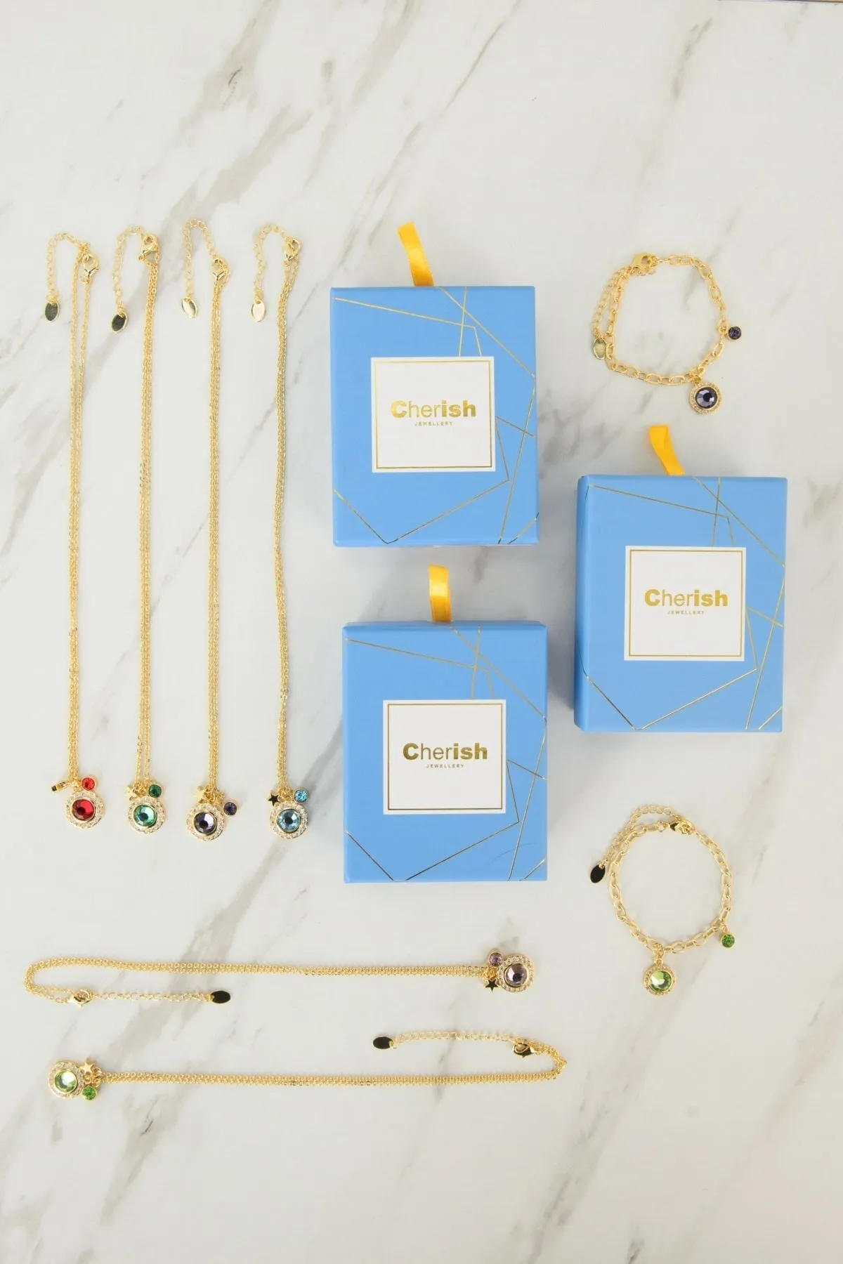 August Birthstone Charm Bracelet