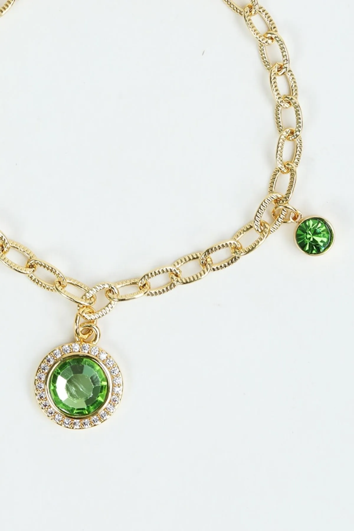 August Birthstone Charm Bracelet