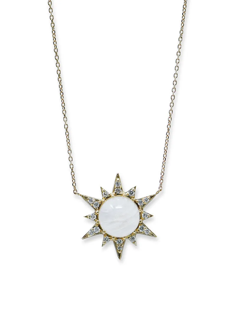 Aztec Starburst Moonstone Necklace