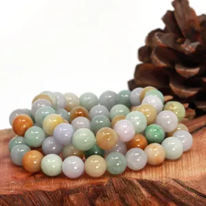 Baikalla Genuine Jadeite Jade Round Beads Bracelet ( 9.5 mm )