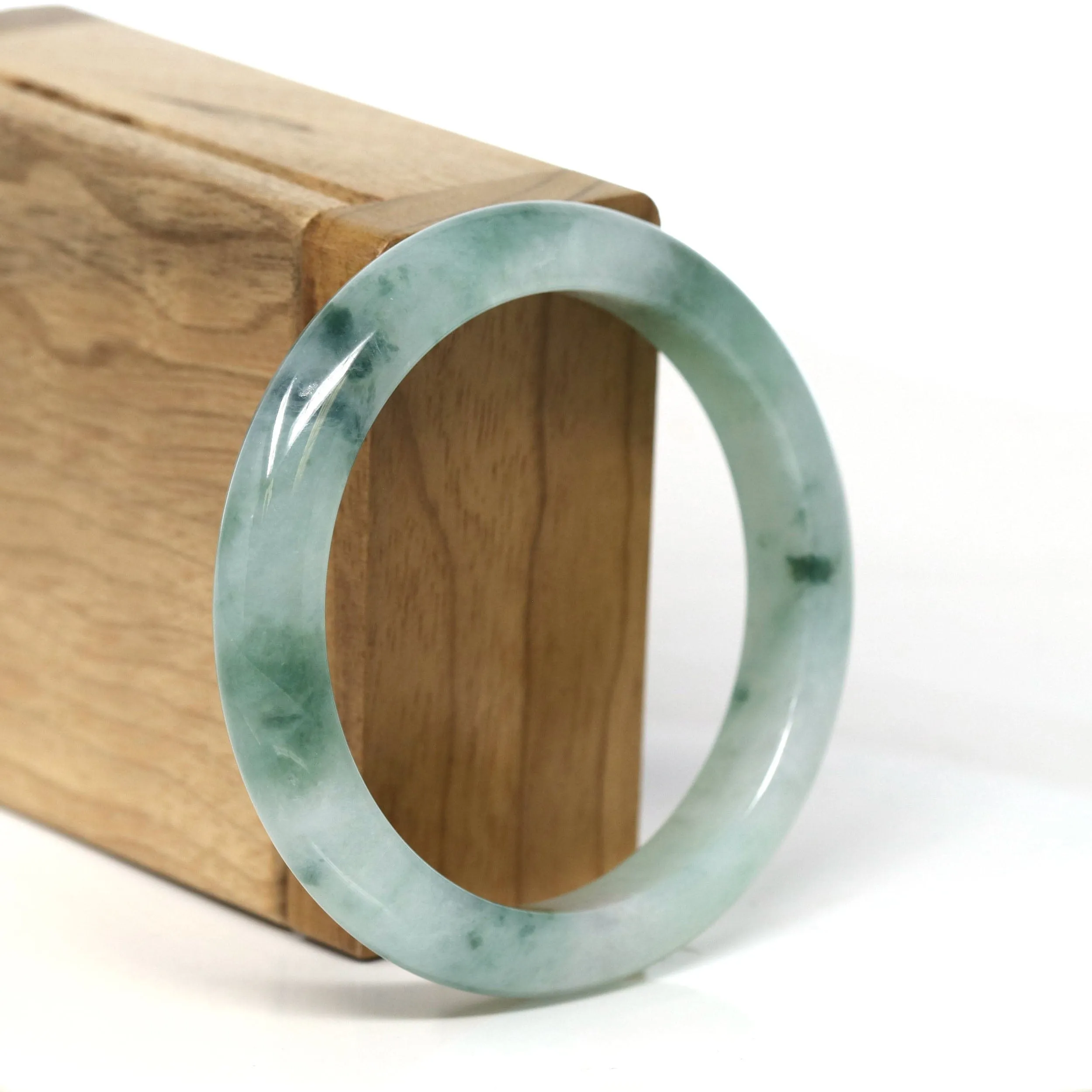Baikalla Natural Burmese Icy Blue-Green Jadeite Jade Bangle Bracelet (54.50mm) #T312
