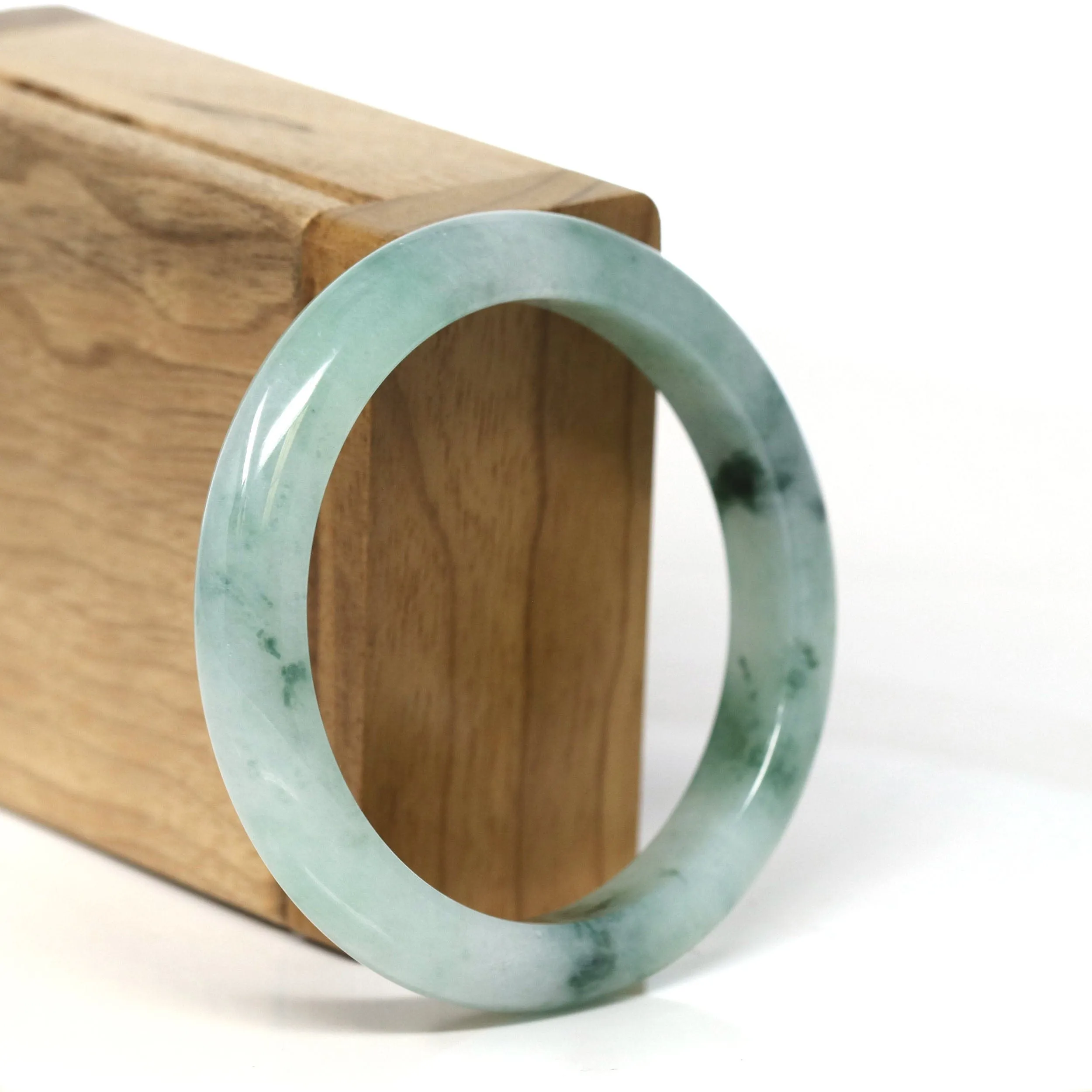 Baikalla Natural Burmese Icy Blue-Green Jadeite Jade Bangle Bracelet (54.50mm) #T312